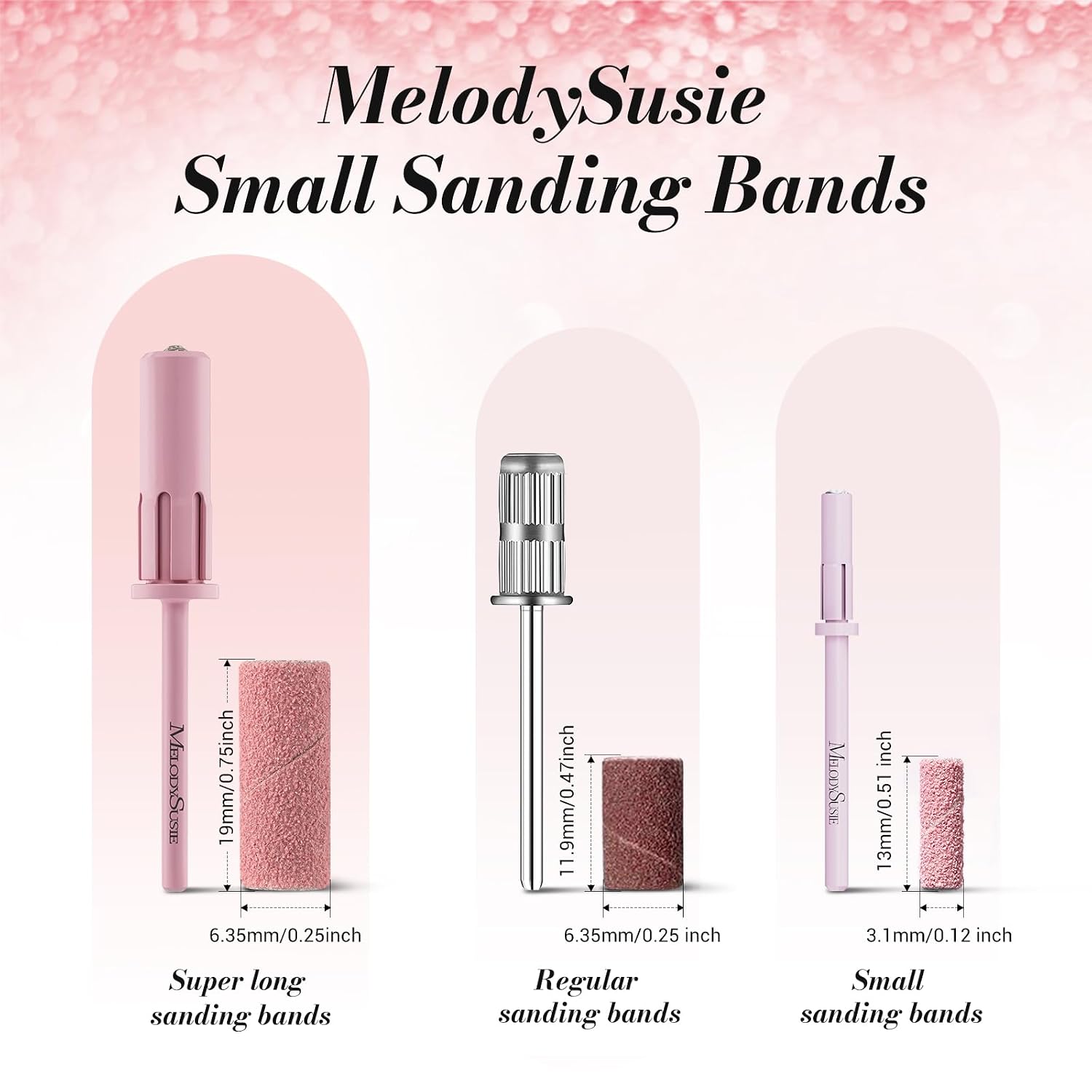 MelodySusie pink 3.1mm sanding bands 180 fine grit - 4