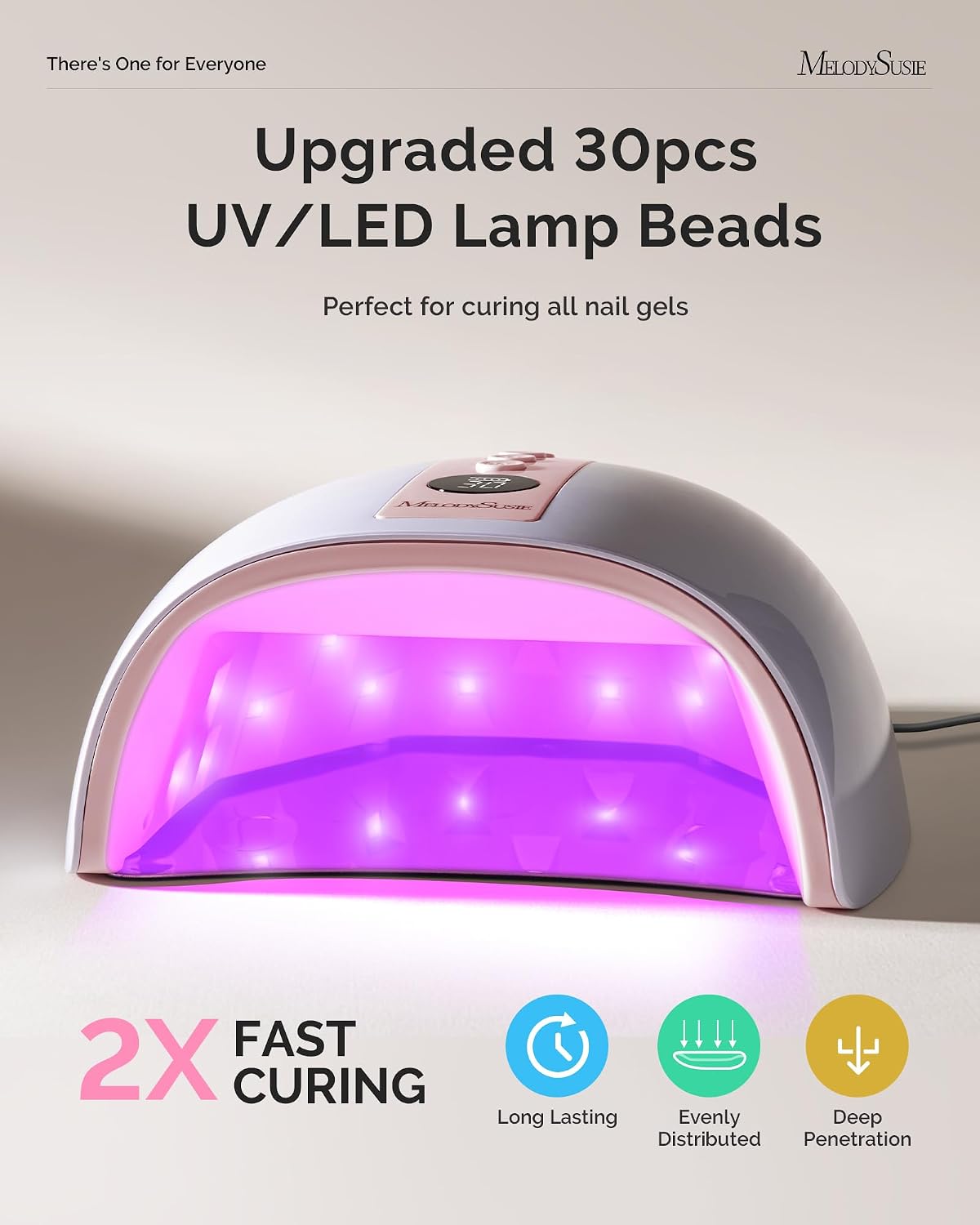 MelodySusie P-Plus30B 48W LED UV nail lamp with LCD and detachable base - 3