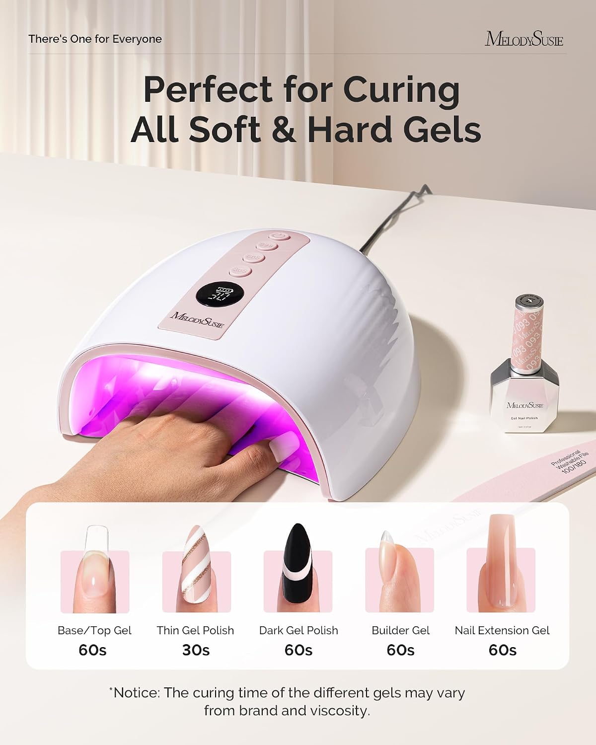 MelodySusie P-Plus30B 48W LED UV nail lamp with LCD and detachable base - 4
