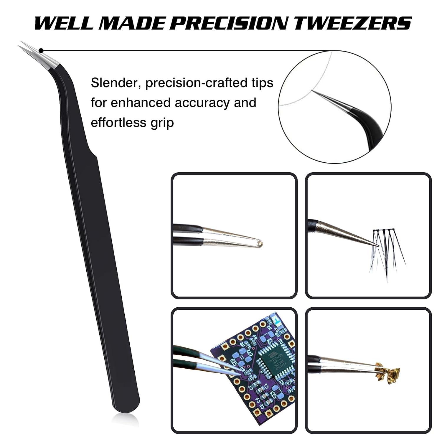VANALIA dual-ended rhinestone picker pen kit with tweezers, wax tips, clay sheets and grooved tray - 3