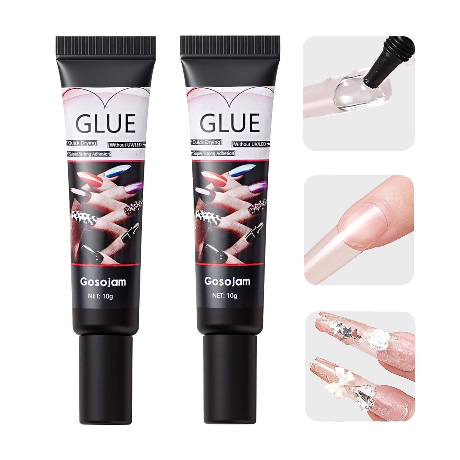 fast-drying nail glue 2-pack: Strong, Water-Resistant Bond