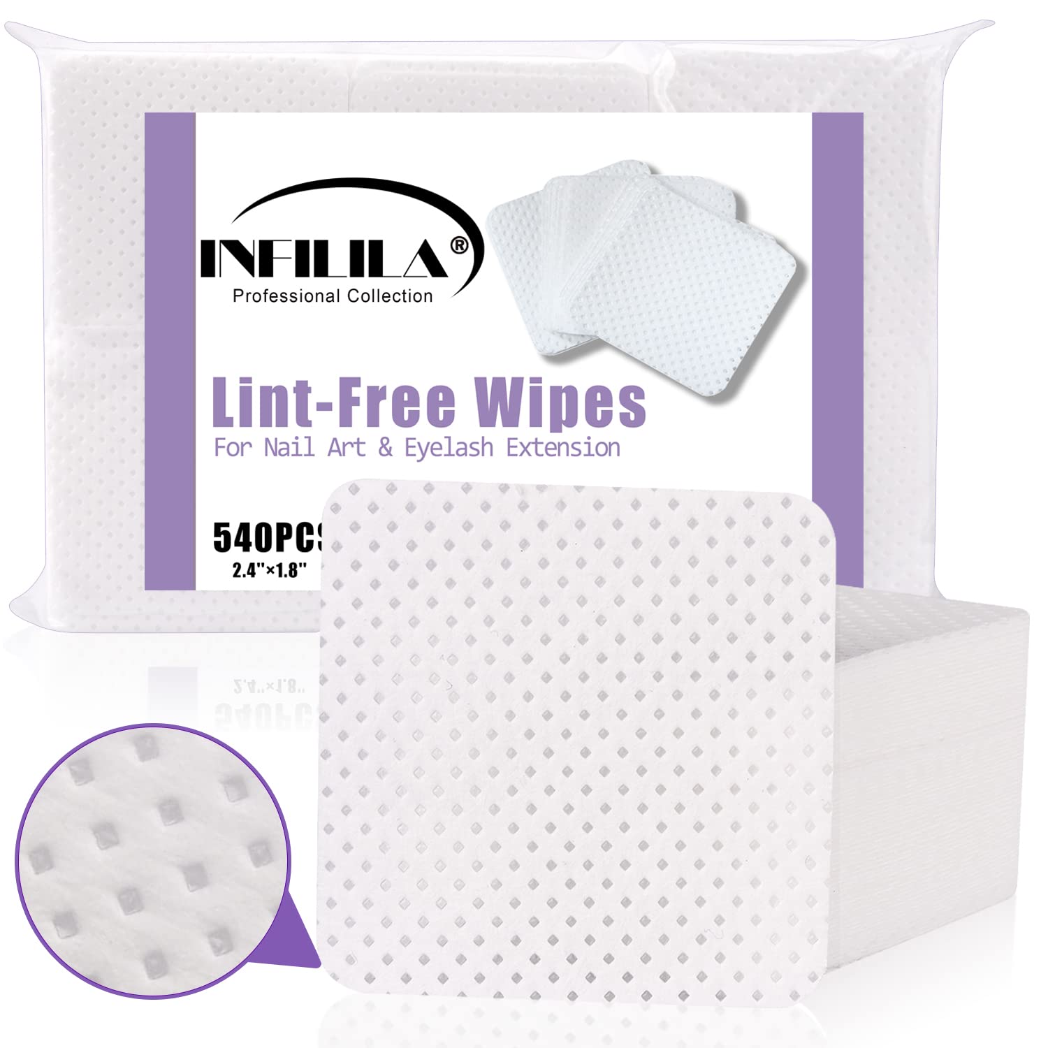 Lint Free Nail Wipes — 540 Nonwoven Prep Pads