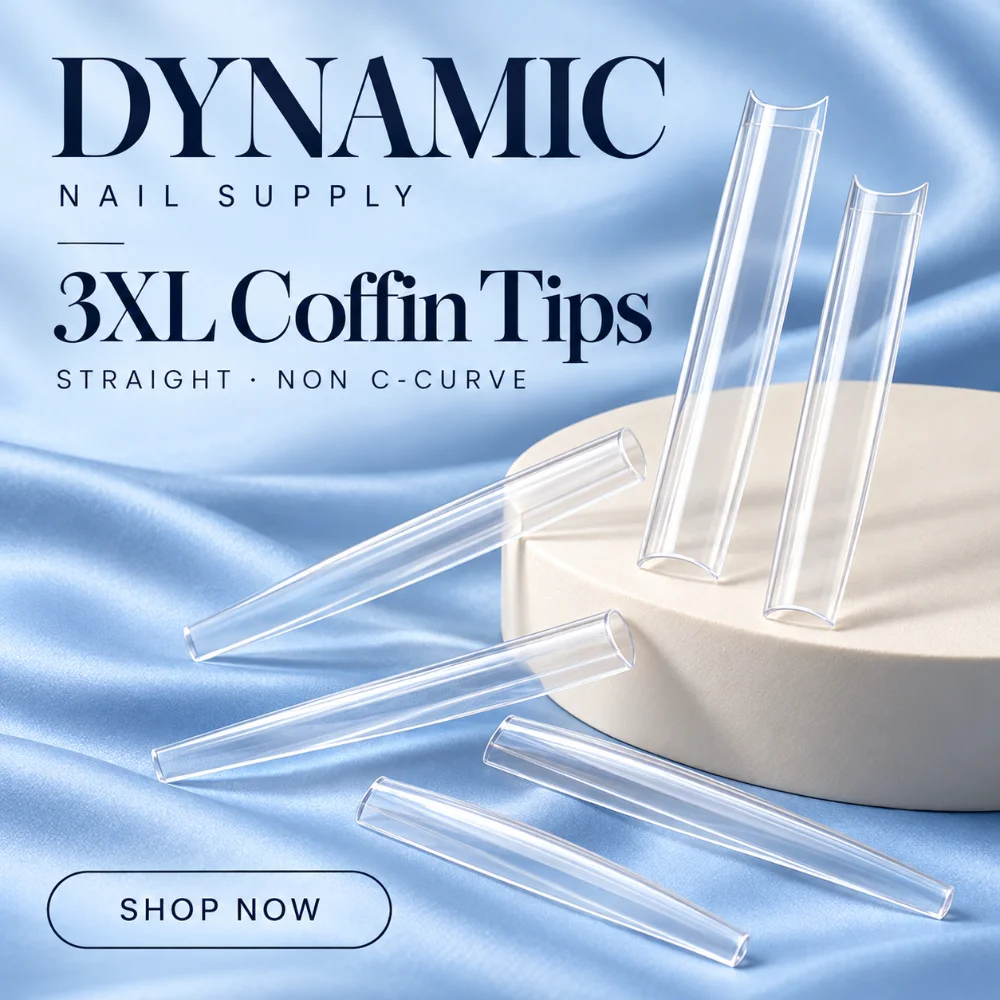 3XL straight non C-curve coffin nail tips