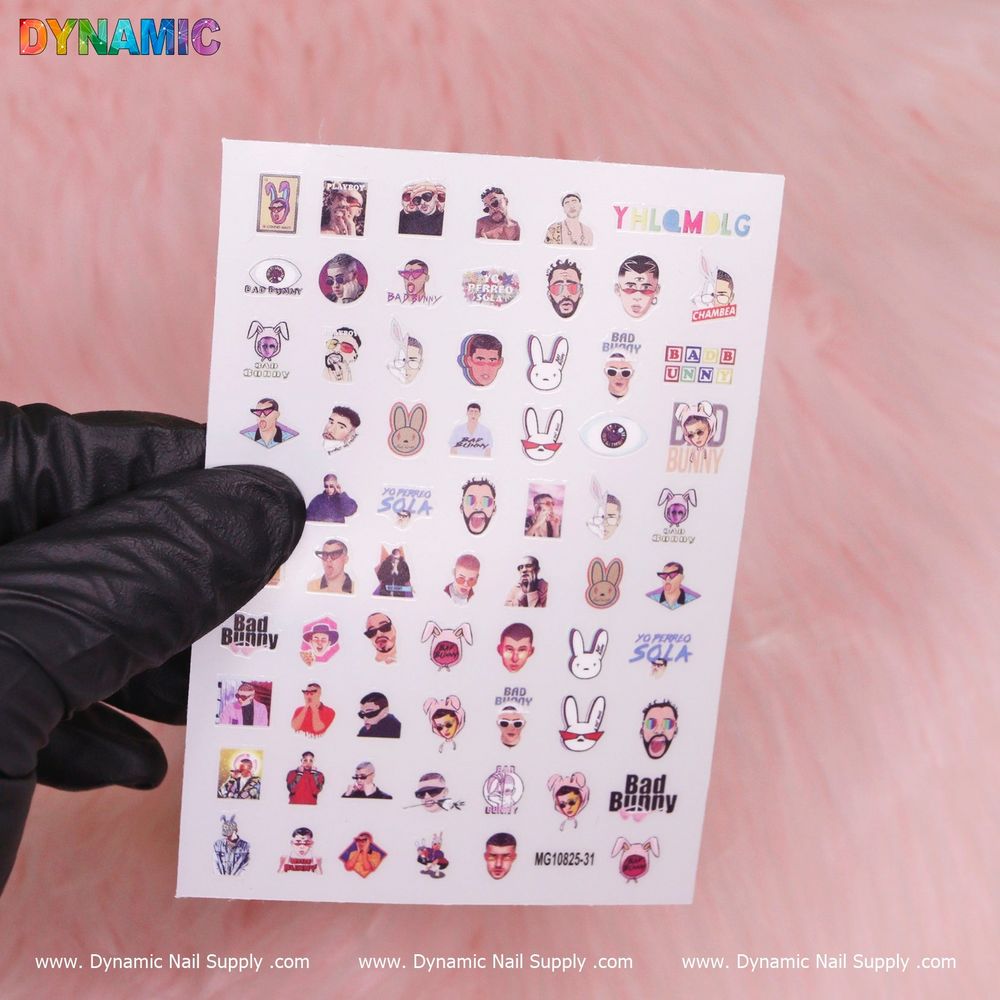 Bad Bunny hip hop nail stickers - 3