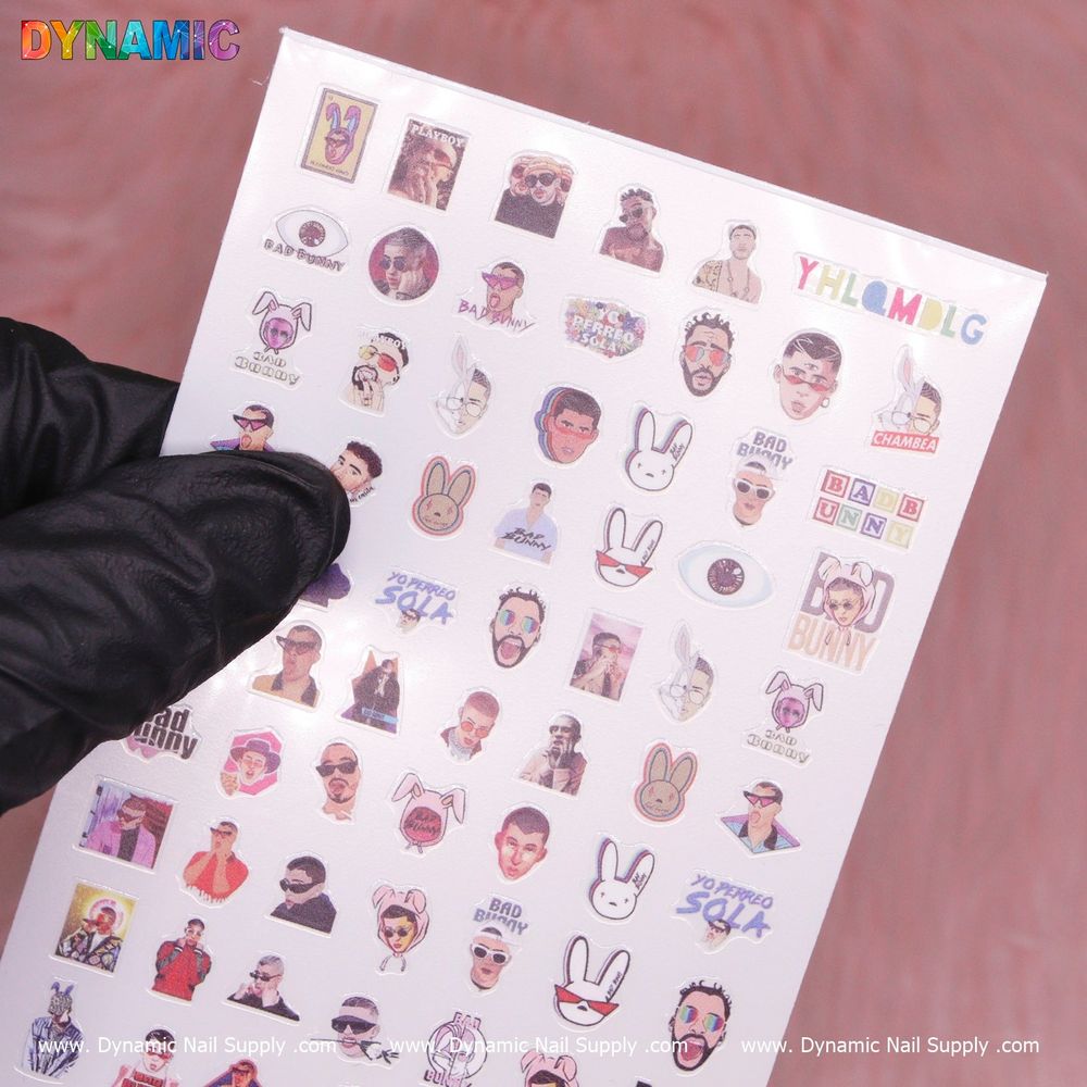 Bad Bunny hip hop nail stickers - 4