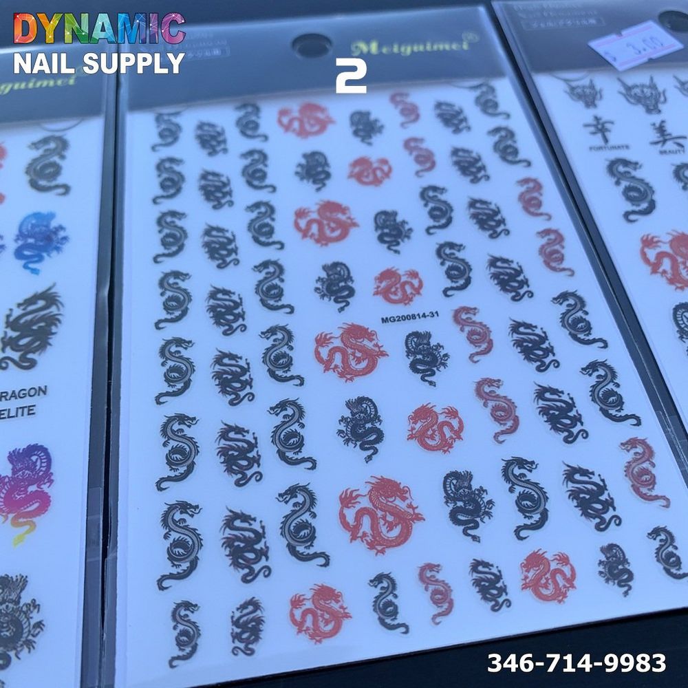 Chinese dragon nail art stickers - 2
