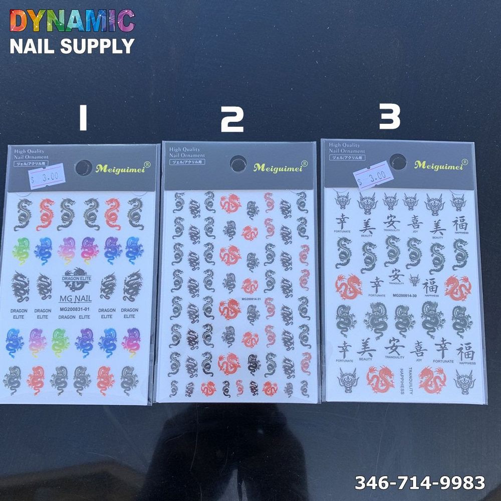 Chinese dragon nail art stickers - 4