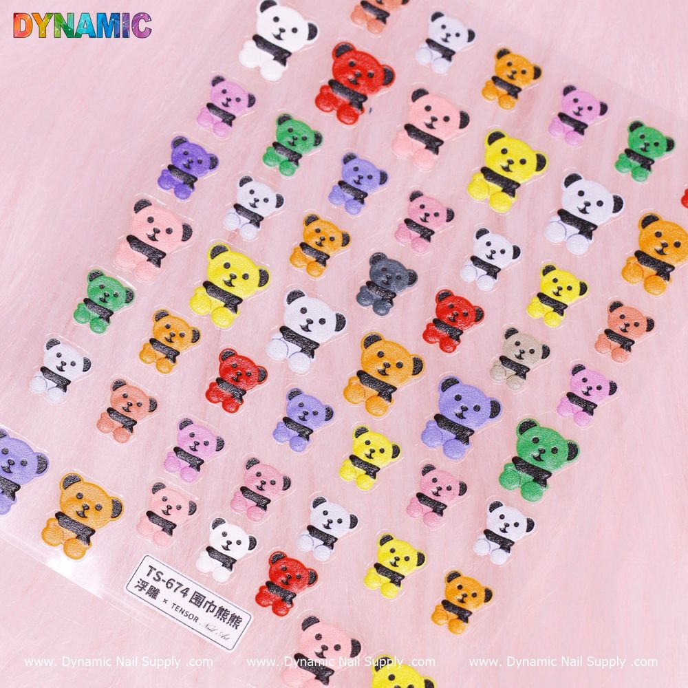 How to Apply Colorful Bear Nail Stickers Like a Pro