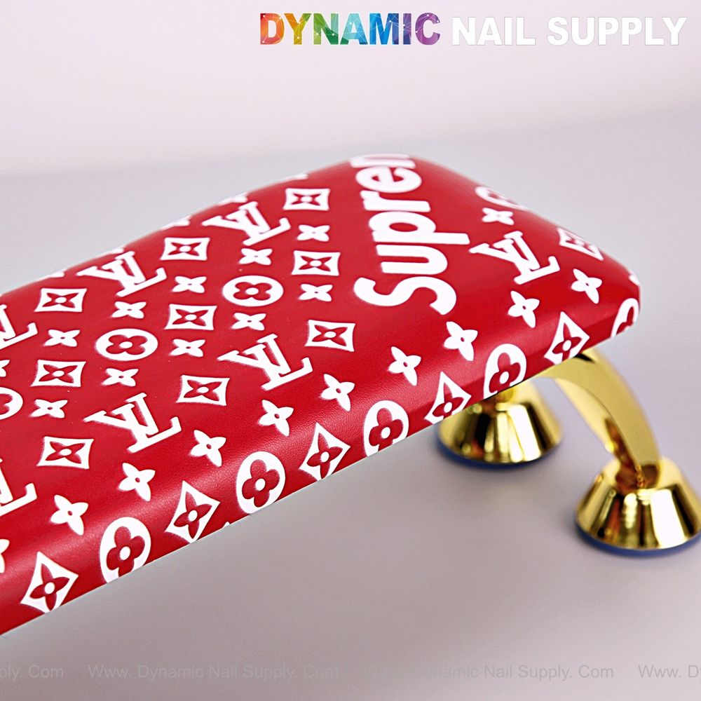 red leather manicure armrest pillow - 8