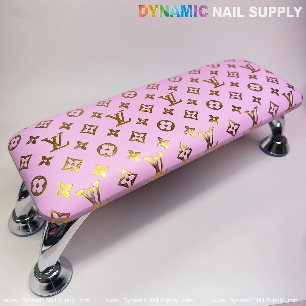 pink gold LV armrest cushion - 7