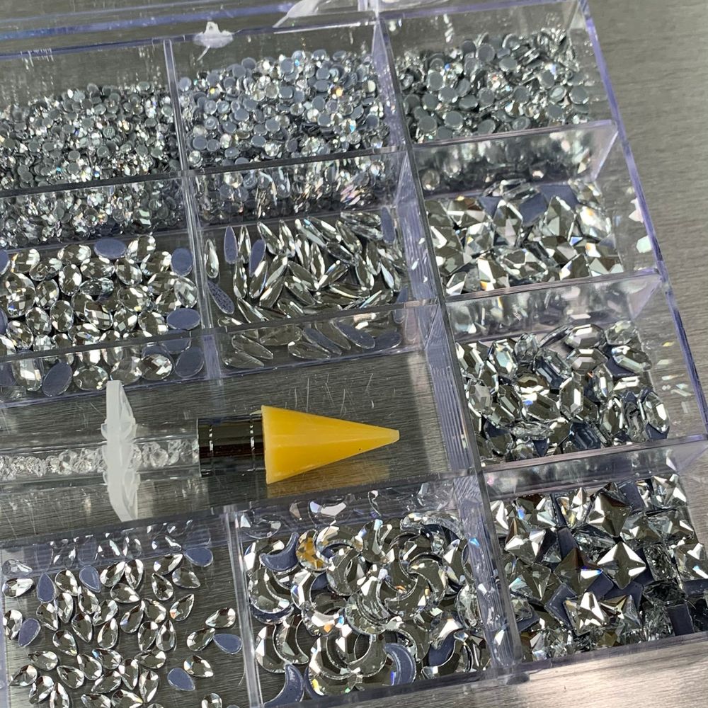 silver back rhinestones assortment - 6